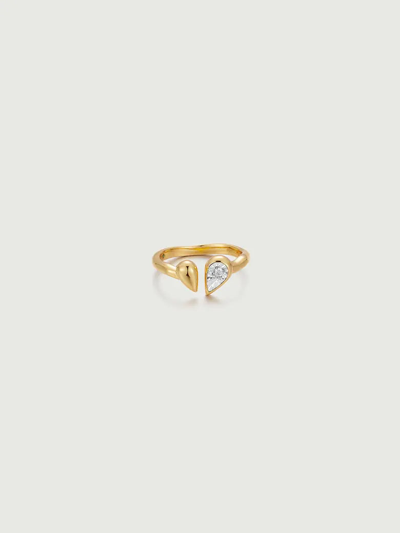 Twin Drop Open Ring