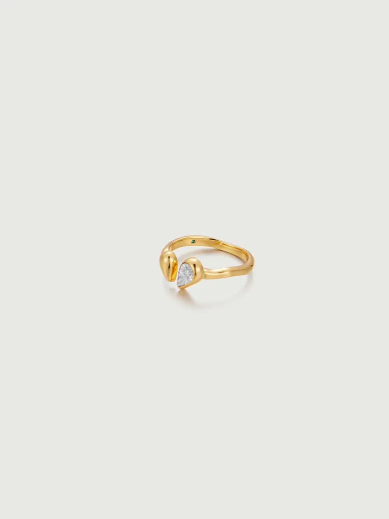 Twin Drop Open Ring