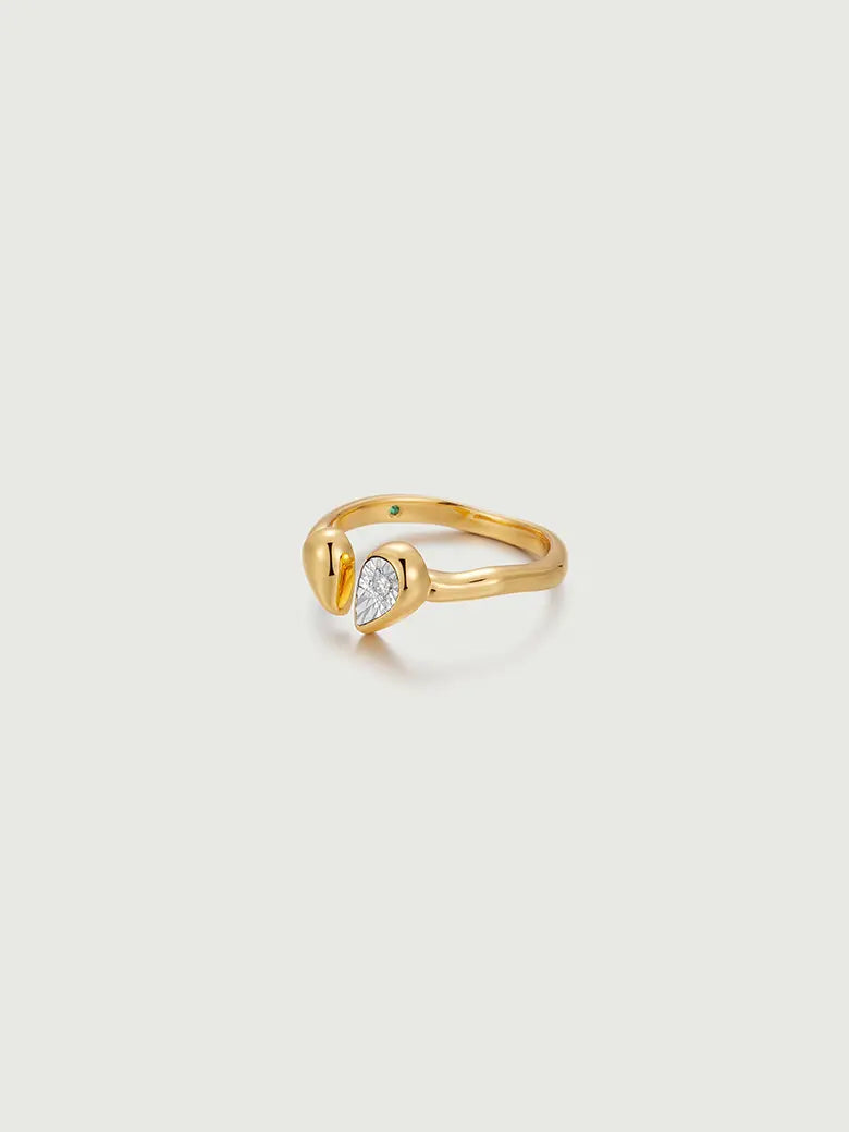 Twin Drop Open Ring