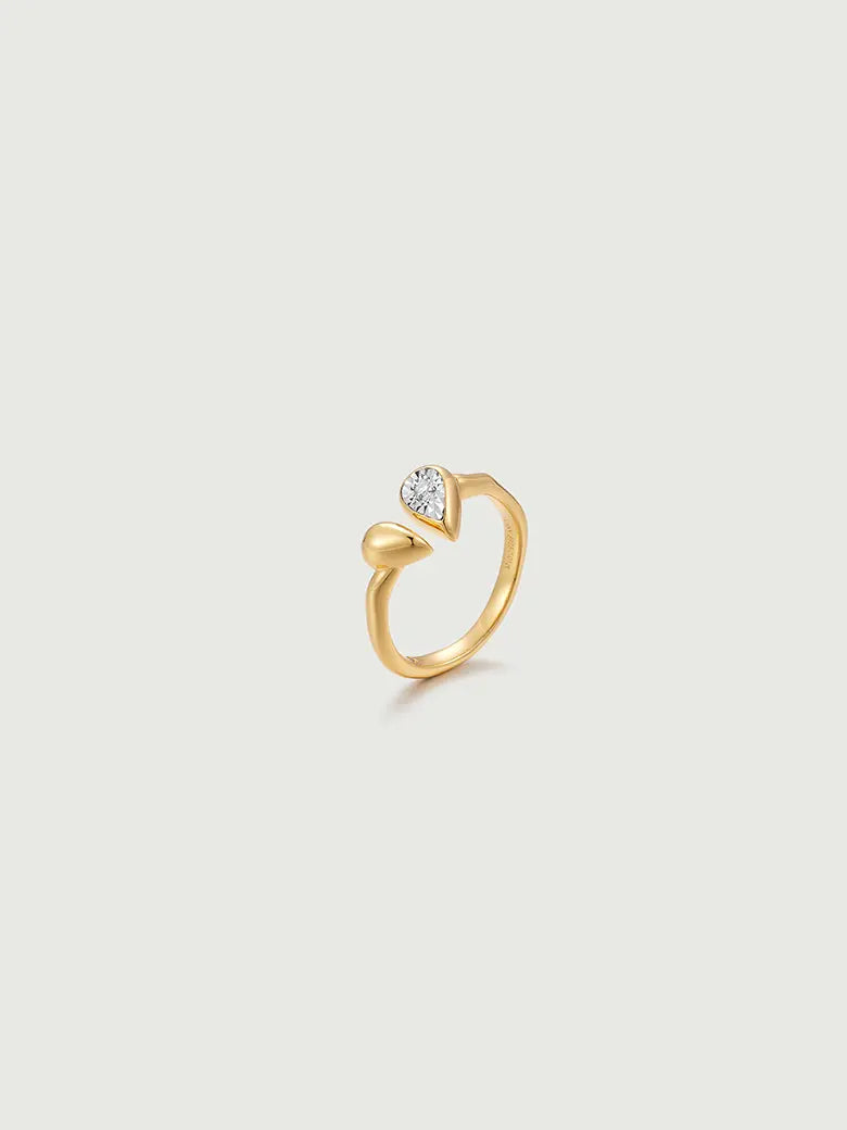 Twin Drop Open Ring