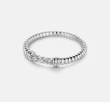 Twist Diamond Silver Ring-obyjewelry