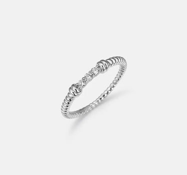 Twist Diamond Silver Ring-obyjewelry