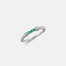 Twist Emerald Silver Ring