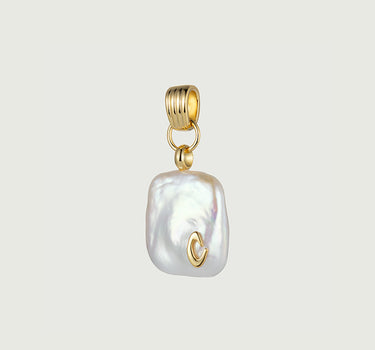 Vintage Initial Pearl Pendant Charm