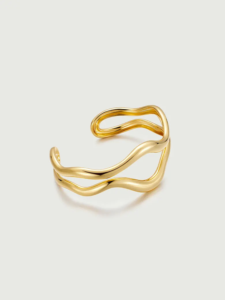 Wave Cuff Bangle-obyjewelry