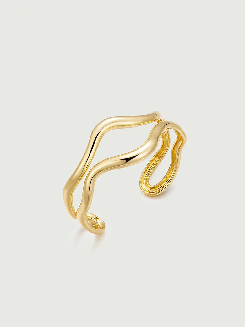 Wave Cuff Bangle-obyjewelry