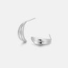 Moon Wavy Silver Stud Earrings-obyjewelry