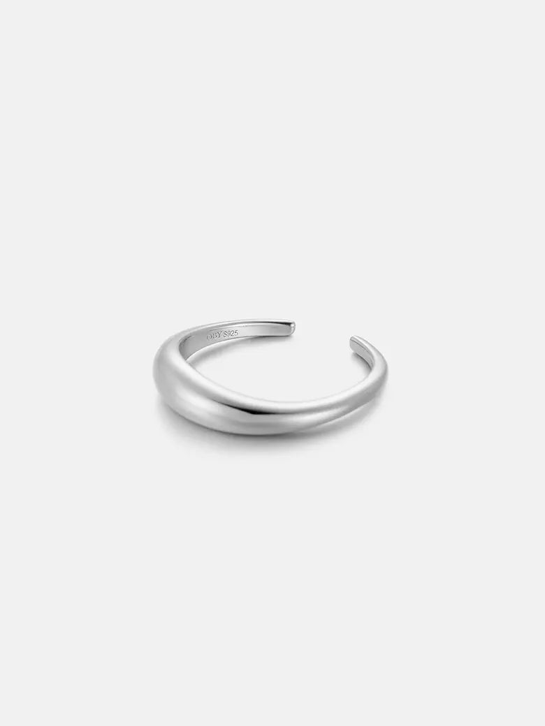 Wavy Stacking Silver Ring-obyjewelry