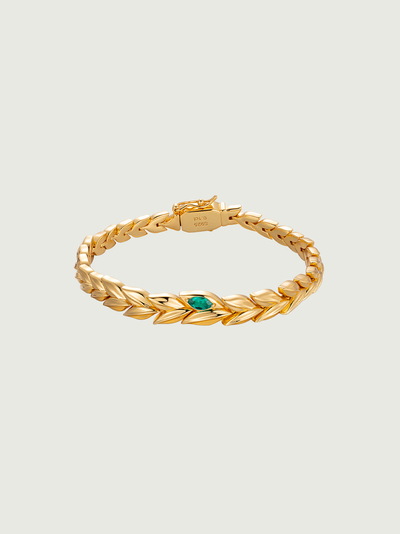 Wheat Cascade Emerald Bracelet