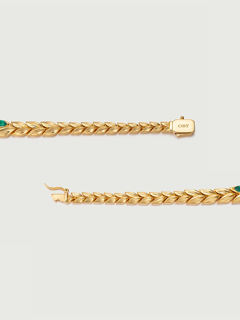 Wheat Cascade Emerald Bracelet