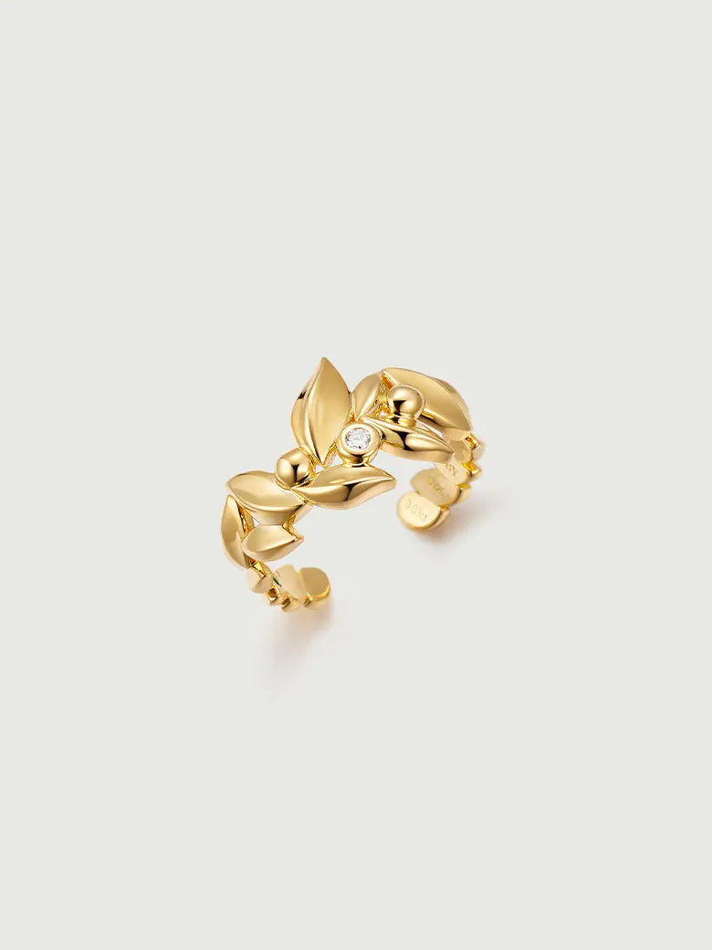Wheat Diamond Open Ring-obyjewelry