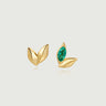 Wheat Emerald Asymmetric Earrings-obyjewelry