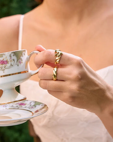 Wheat Moissanite Open Ring