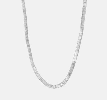 Wide Flat Silver Snake Necklace