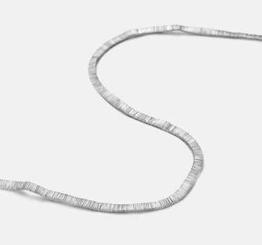 Wide Flat Silver Snake Necklace