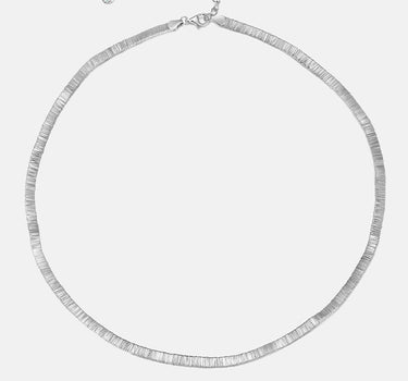 Wide Flat Silver Snake Necklace