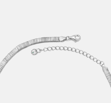 Wide Flat Silver Snake Necklace