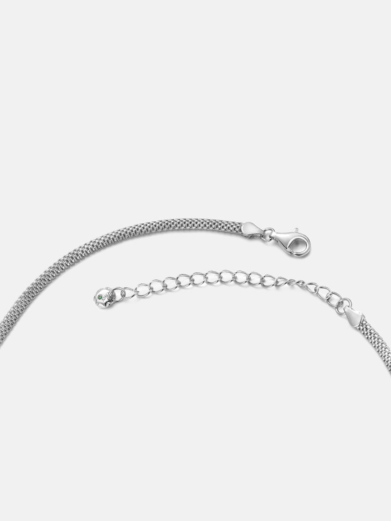 Woven Silver Chain Necklace