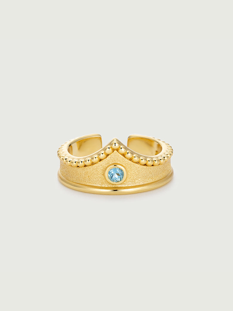 Aquamarine Crown Ring gold vermeil