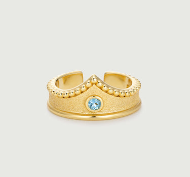 Aquamarine Crown Ring gold vermeil