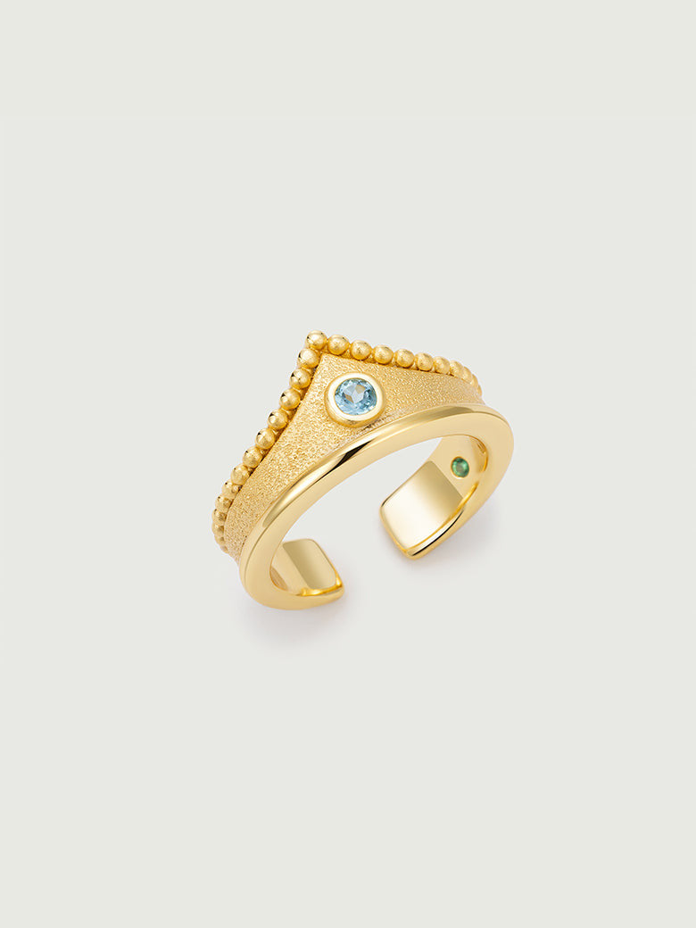 Aquamarine Crown Ring gold vermeil