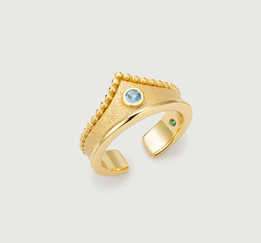 Aquamarine Crown Ring gold vermeil