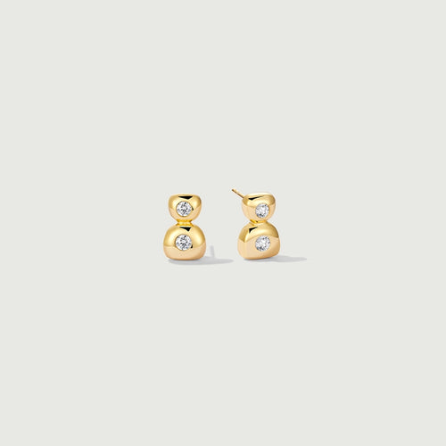 Petra diamond drop studs: Elegant 18k gold vermeil earrings