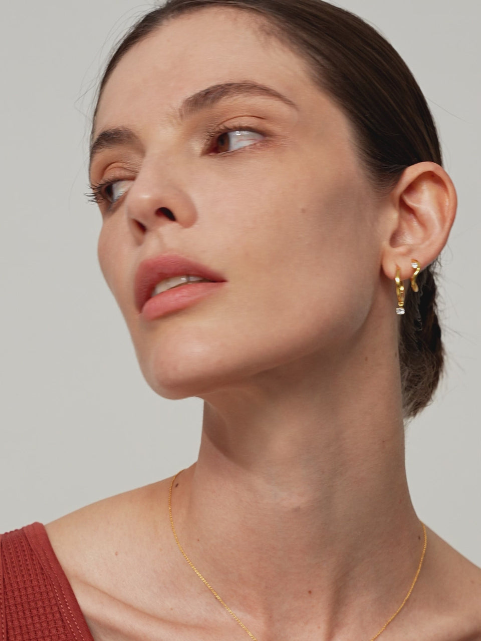 Infinity figure diamond hoops - elegant gold vermeil design